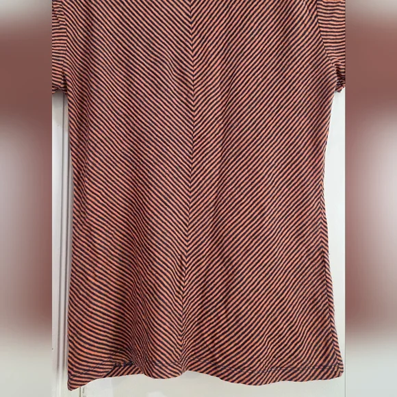 Women's Brooks Brothers Terracotta Orange & Navy Blue T Shirt, Size S - Picture 12 of 14